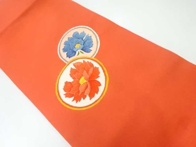 JAPANESE KIMONO / NAGOYA OBI / SILK / EMBROIDERY / SHIOZE / FLOWERS